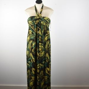 Tahari Arthur Levine Halter Jungle Maxi Dress 4